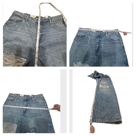 H&M Womans Baggy distressed Jeans Sz 16 NWT - Picture 7 of 7